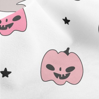 Pink Pumpkin And Ghost Micro Fleece