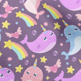 Fantasy Colorful Narwhal Micro Fleece