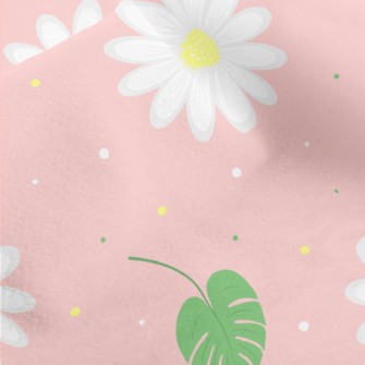 White Chamomile Flowers Micro Fleece