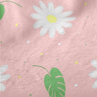 White Chamomile Flowers Minky