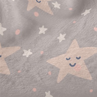 Hand Drawn Smiling Stars Minky