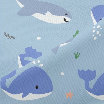 Cute Whale And Shark Piqué