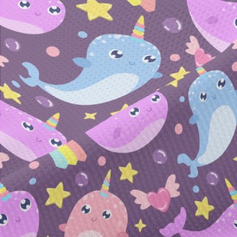 Fantasy Colorful Narwhal Piqué