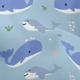 Cute Whale And Shark Lightweight Performance Linen