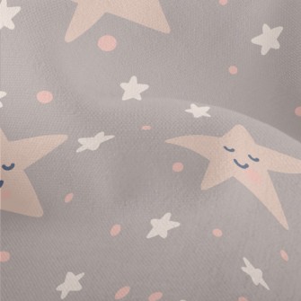 Hand Drawn Smiling Stars Lightweight Performance Linen