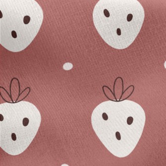 Nordic Style Strawberry Patter Jersey Backed Fleece