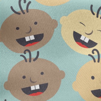 Babies Of Different Skin Color Jersey Backed Fleece