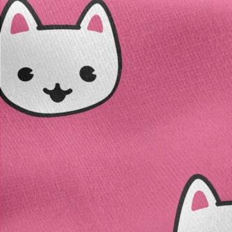 Cute Expression Cat Jersey Backed Fleece