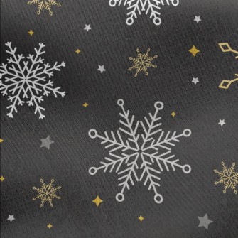 Beautiful Christmas Snowflakes Jersey Backed Fleece