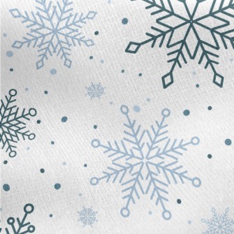 Simple Christmas Snowflakes Jersey Backed Fleece