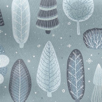 Winter Fir Forest Jersey Backed Fleece