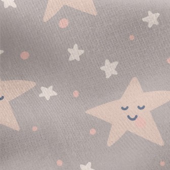 Hand Drawn Smiling Stars Jersey Backed Fleece