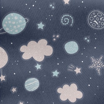 Cute Starry Sky Stickers Jersey Backed Fleece