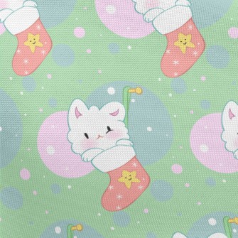Cute Christmas Stocking Cat Pongee
