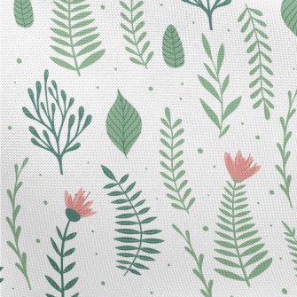 Pink Flowers And Green Leaves Pongee