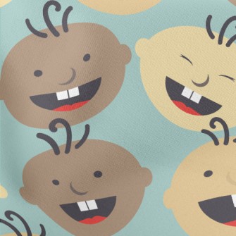 Babies Of Different Skin Color Lightweight Cotton Poplin