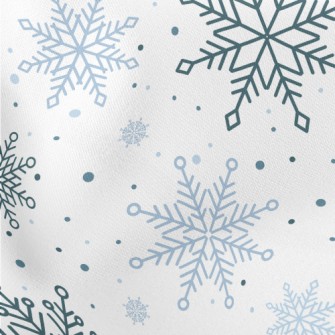 Simple Christmas Snowflakes Lightweight Cotton Poplin