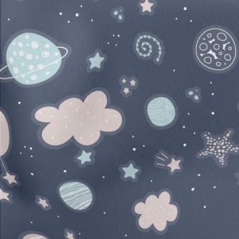Cute Starry Sky Stickers Lightweight Cotton Poplin