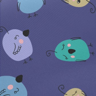 Colorful Bird Graffiti Midweight Cotton Poplin