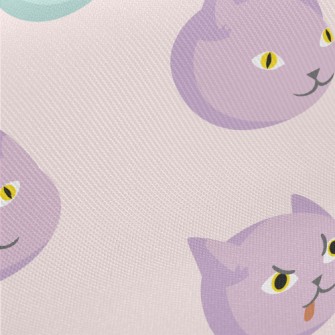 Cats With Different Emotions Midweight Cotton Poplin