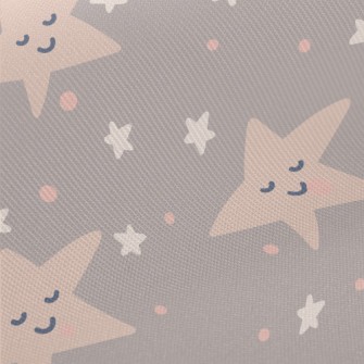 Hand Drawn Smiling Stars Midweight Cotton Poplin
