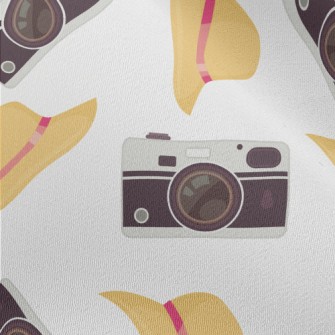 SLR Camera Big Straw Hat Chiffon