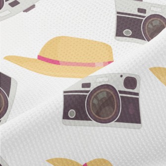 SLR Camera Big Straw Hat Piqué