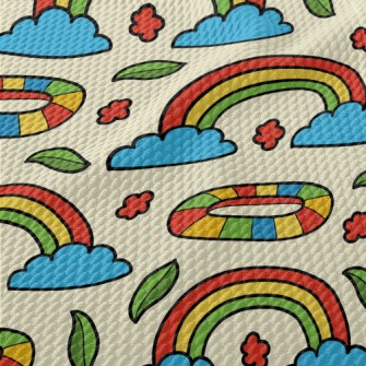 Cartoon Color Rainbow Birdseye Piqué