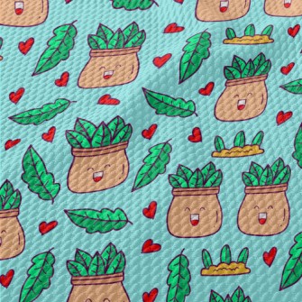 Laughing Potted Plants Birdseye Piqué