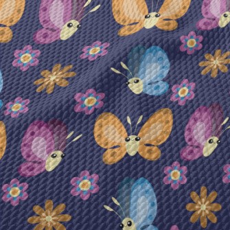 Big-eyed Playful Butterfly Birdseye Piqué