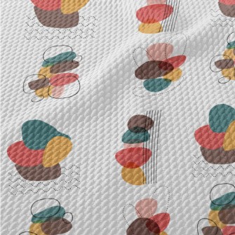 Abstract Color Block Dotted Li Birdseye Piqué