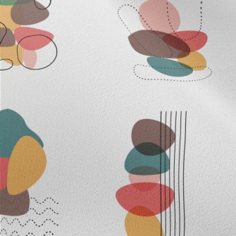 Abstract Color Block Dotted Li Chiffon