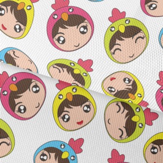 Big-eyed Girl Dressed As Chick Waterproof Oxford