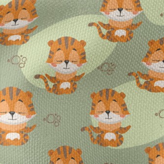 Meditation Sitting Tiger Waterproof Canvas