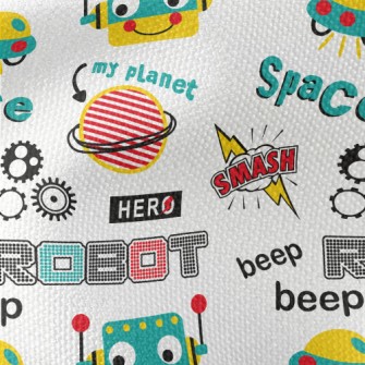 Outer Space UFO Robot Waterproof Canvas