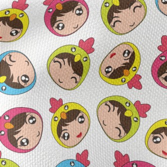 Big-eyed Girl Dressed As Chick Waterproof Canvas
