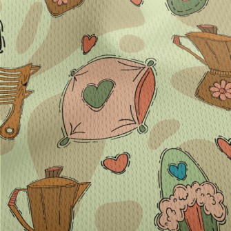 Coffee Pot, Comb, Slippers Athletic Mesh Flat Back