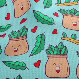 Laughing Potted Plants Athletic Mesh Flat Back