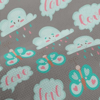 Cartoon Butterflies And Clouds Performance Linen