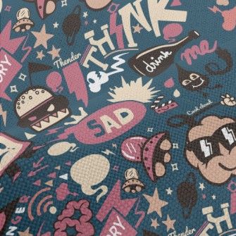 Retro Cartoon Pattern Performance Linen