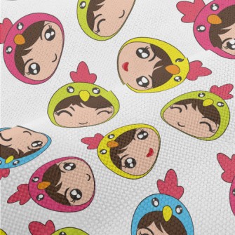 Big-eyed Girl Dressed As Chick Performance Linen