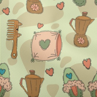 Coffee Pot, Comb, Slippers Dobby