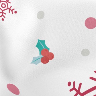 Christmas Berry Snowflakes Stretch Ponte