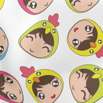 Big-eyed Girl Dressed As Chick Stretch Ponte
