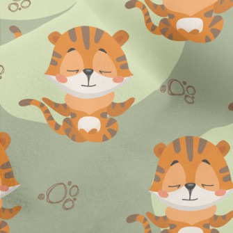 Meditation Sitting Tiger Micro Fleece
