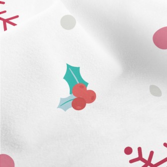 Christmas Berry Snowflakes Micro Fleece