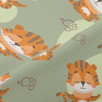 Meditation Sitting Tiger Piqué