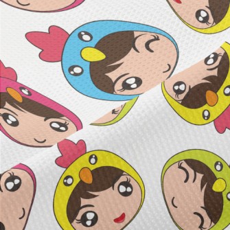 Big-eyed Girl Dressed As Chick Piqué