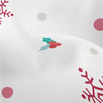 Christmas Berry Snowflakes Lightweight Performance Linen