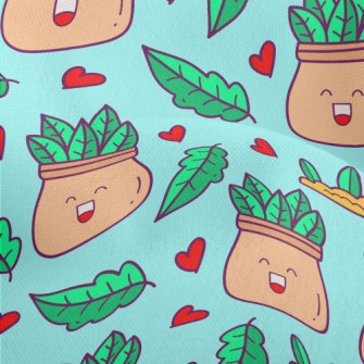 Laughing Potted Plants Lightweight Performance Linen